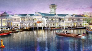 Disney Springs schematic showing waterside view