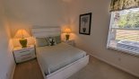 Master bedroom #2 with queen sized bed and wall-mounted LCD cable TV with this Orlando Villa for rent direct from owner