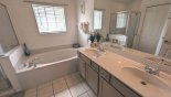 Orlando Villa for rent direct from owner, check out the Master ensuite bathroom #1 with bath, walk-in shower & his 'n' hers sinks & separate WC