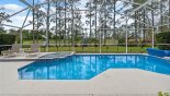 West facing pool & spa with views of trees and golf course beyond - great sunsets from Newton 6 Villa for rent in Orlando