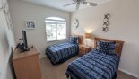 Villa rentals in Orlando, check out the Bedroom #3 with twin beds and LCD cable TV - views to front gardens