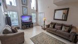 Family room with large LED cable TV - www.iwantavilla.com is the best in Orlando vacation Villa rentals