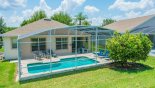 Springtree 2 Villa rental near Disney with View of pool from rear garden - note grapefruit tree which you can help yourself to ripe fruit