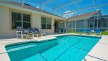 View of pool & spa towards covered lanai from Springtree 2 Villa for rent in Orlando