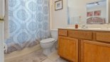 Villa rentals near Disney direct with owner, check out the Master #1 ensuite bathroom with bath & shower over, single sink & WC