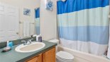 Villa rentals in Orlando, check out the Family bathroom #2 with bath & shower over, single sink & WC