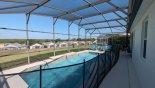 Pool deck showing removable pool safety fence erected from Highlands Reserve rental Villa direct from owner