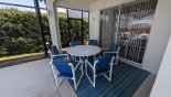 Villa rentals in Orlando, check out the Covered lanai with patio table & 6 chairs