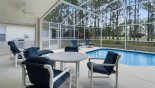 Villa rentals in Orlando, check out the Covered lanai with patio table & 4 chairs