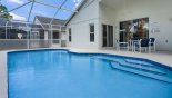 Pool viewed towards covered lanai from Highlands Reserve rental Villa direct from owner