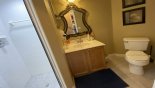 Family bathroom #2 with walk-in shower, single vanity & WC from Rolling Hills Estates rental Villa direct from owner