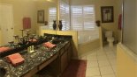 Orlando Villa for rent direct from owner, check out the Master #1 ensuite bathroom with large bath, walk-in shower, his & hers sinks & WC
