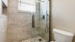 Orlando Villa for rent direct from owner, check out the Jack & Jill walk-in shower with rainfall shower head & WC
