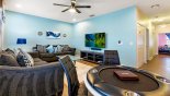 Spacious rental Solterra Resort Villa in Orlando complete with stunning Loft area with round poker table & 4 seats - ideal for playing cards or board games