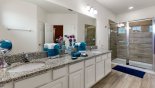 Master ensuite bathroom #2 with walk-in double shower, his & hers sinks and separate WC from Solterra Resort rental Villa direct from owner