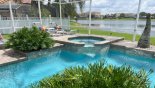 View of spa with lake views from Captiva 1 Villa for rent in Orlando