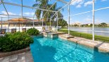 Large pool & spa with stunning east facing lake views from Captiva 1 Villa for rent in Orlando