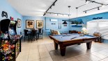 Games room with AC, pool table, air hockey, table foosball, 75