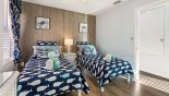 Villa rentals in Orlando, check out the Bedroom #6 with Seashore theming - can be configured as XL twins or king sized bed