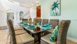 Spacious rental Formosa Gardens Villa in Orlando complete with stunning Dining room with large glass topped dining table and 8 chairs