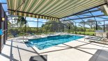 Extendable awning provides additional shade when required from Solterra Resort rental Villa direct from owner