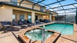 Pool deck with 6 comfortable sun loungers - www.iwantavilla.com is the best in Orlando vacation Villa rentals