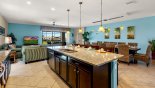 Kitchen viewed towards family room & dining area from Baymont 1 Villa for rent in Orlando