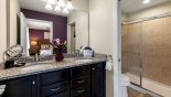 Spacious rental Windsor at Westside Villa in Orlando complete with stunning Master ensuite bathroom #2 with his & hers sinks and separate walk-in shower with WC