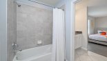 Villa rentals in Orlando, check out the Jack & Jill bathroom #4 with bath & shower over & WC plus a communal sink either side