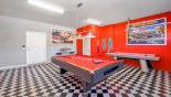 Retro styled games room with pool table & air hockey from Baymont 2 Villa for rent in Orlando