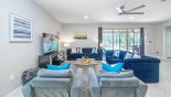 Family room with views and direct access onto pool deck - www.iwantavilla.com is the best in Orlando vacation Villa rentals