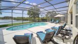 Pool deck with 6 sun loungers - www.iwantavilla.com is the best in Orlando vacation Villa rentals