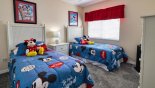 Bedroom #3 with twin beds and Mickey & Minnie theming from Belmonte + 5 Villa for rent in Orlando