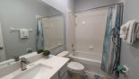 Canterbury 5 Villa rental near Disney with Family bathroom #4 with bath & shower over, single vanity & WC - adjacent to bedroom #2