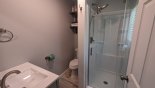 Ensuite bathroom #2 walk-in shower, single vanity and WC from Highlands Reserve rental Villa direct from owner