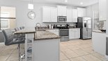 Fully fitted kitchen with quality stainless steel appliances & granite counter tops - www.iwantavilla.com is the best in Orlando vacation Villa rentals