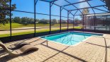 Villa rentals near Disney direct with owner, check out the Pool deck with 2 sun loungers plus additional 4 chairs